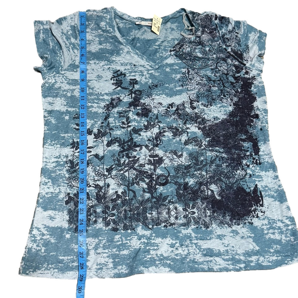Maurice’s Plus Blue Patterned Graphic Cotton Polyester Top Women’s Size 3 - Picture 12 of 12